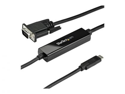 StarTech.com 3ft (1m) USB C to VGA Cable, 1920x1200/1080p USB Type C to VGA Video Active Adapter Cable, Thunderbolt 3 Compatible, Laptop to VGA Monitor/Projector, DP Alt Mode HBR2 Cable - 1m USB-C Video Cable (CDP2VGAMM1MB) - external video adapter