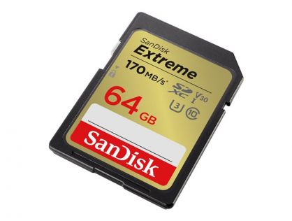 SanDisk Extreme - Flash memory card - 64 GB - Video Class V30 / UHS-I U3 / Class10 - SDXC UHS-I