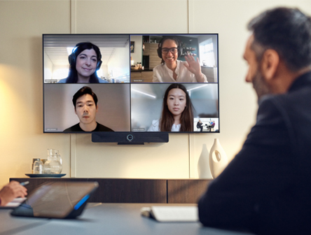 A Video conference call using the EPOS EXPAND Line